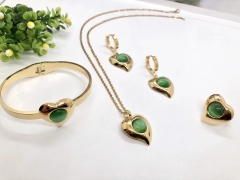 Stainless steel jewelry Necklace Earrings Ring bracelet set Wholesale