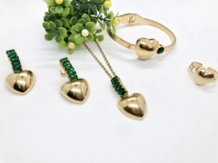 Stainless steel jewelry Necklace Earrings Ring bracelet set Wholesale