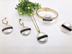 Stainless steel jewelry Necklace Earrings Ring bracelet set Wholesale