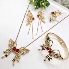 Stainless steel jewelry Necklace Earrings Ring bracelet set Wholesale