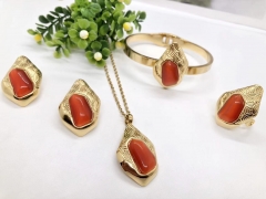Stainless steel jewelry Necklace Earrings Ring bracelet set Wholesale