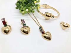 Stainless steel jewelry Necklace Earrings Ring bracelet set Wholesale