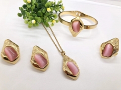 Stainless steel jewelry Necklace Earrings Ring bracelet set Wholesale