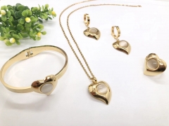 Stainless steel jewelry Necklace Earrings Ring bracelet set Wholesale