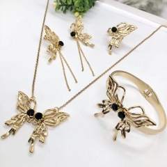 Stainless steel jewelry Necklace Earrings Ring bracelet set Wholesale