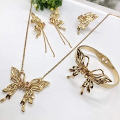 Stainless steel jewelry Necklace Earrings Ring bracelet set Wholesale