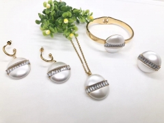 Stainless steel jewelry Necklace Earrings Ring bracelet set Wholesale