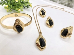 Stainless steel jewelry Necklace Earrings Ring bracelet set Wholesale