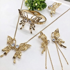 Stainless steel jewelry Necklace Earrings Ring bracelet set Wholesale