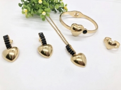 Stainless steel jewelry Necklace Earrings Ring bracelet set Wholesale