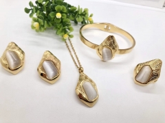 Stainless steel jewelry Necklace Earrings Ring bracelet set Wholesale