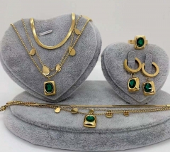 Stainless steel jewelry Necklace Earrings Ring bracelet set Wholesale