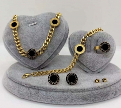 Stainless steel jewelry Necklace Earrings Ring bracelet set Wholesale