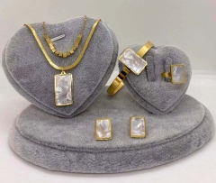Stainless steel jewelry Necklace Earrings Ring bracelet set Wholesale