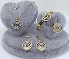 Stainless steel jewelry Necklace Earrings Ring bracelet set Wholesale