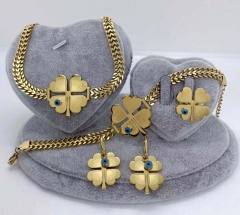 Stainless steel jewelry Necklace Earrings Ring bracelet set Wholesale