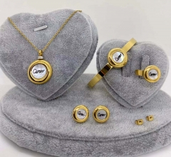Stainless steel jewelry Necklace Earrings Ring bracelet set Wholesale
