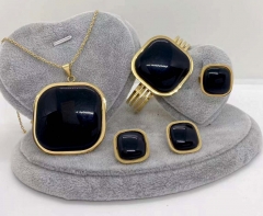 Stainless steel jewelry Necklace Earrings Ring bracelet set Wholesale