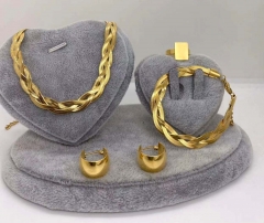 Stainless steel jewelry Necklace Earrings Ring bracelet set Wholesale