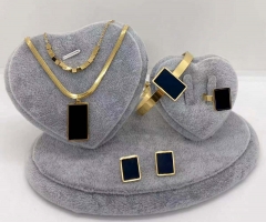Stainless steel jewelry Necklace Earrings Ring bracelet set Wholesale