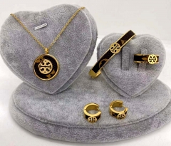 Stainless steel jewelry Necklace Earrings Ring bracelet set Wholesale