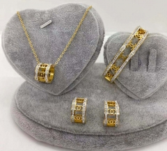 Stainless steel jewelry Necklace Earrings Ring bracelet set Wholesale