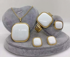 Stainless steel jewelry Necklace Earrings Ring bracelet set Wholesale