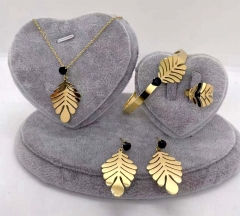Stainless steel jewelry Necklace Earrings Ring bracelet set Wholesale
