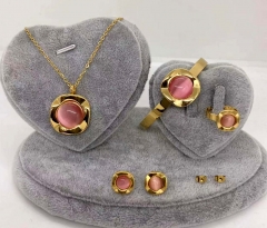 Stainless steel jewelry Necklace Earrings Ring bracelet set Wholesale