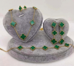 Stainless steel jewelry Necklace Earrings Ring bracelet set Wholesale