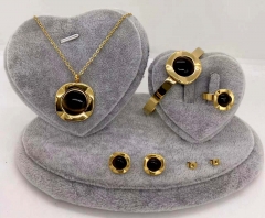 Stainless steel jewelry Necklace Earrings Ring bracelet set Wholesale