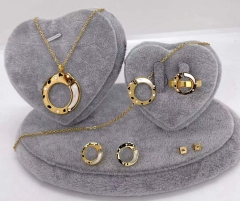 Stainless steel jewelry Necklace Earrings Ring bracelet set Wholesale