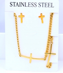 Stainless steel jewelry Necklace Earrings bracelet set Wholesale