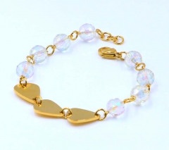 Stainless steel jewelry women beaded bracelet  Wholesale