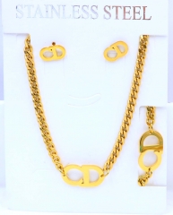 Stainless steel jewelry Necklace Earrings bracelet set Wholesale