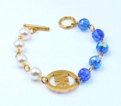 Stainless steel jewelry women beaded bracelet  Wholesale