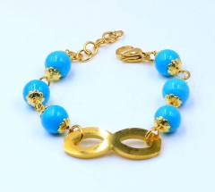 Stainless steel jewelry women beaded bracelet  Wholesale