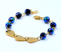 Stainless steel jewelry women beaded bracelet  Wholesale