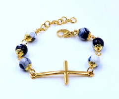 Stainless steel jewelry women beaded bracelet  Wholesale