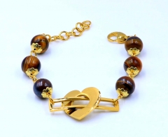 Stainless steel jewelry women beaded bracelet  Wholesale