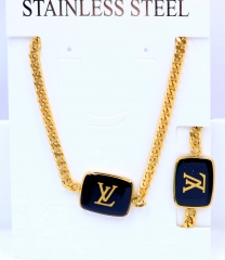 Stainless steel jewelry Necklace bracelet set Wholesale