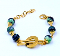 Stainless steel jewelry women beaded bracelet  Wholesale