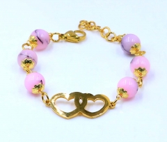 Stainless steel jewelry women beaded bracelet  Wholesale