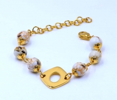 Stainless steel jewelry women beaded bracelet  Wholesale