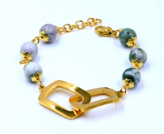 Stainless steel jewelry women beaded bracelet  Wholesale