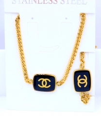 Stainless steel jewelry Necklace bracelet set Wholesale