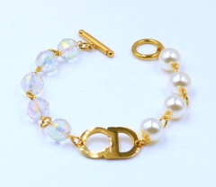 Stainless steel jewelry women beaded bracelet  Wholesale