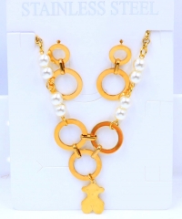 Stainless steel jewelry Necklace Earrings set Wholesale