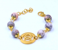 Stainless steel jewelry women beaded bracelet  Wholesale