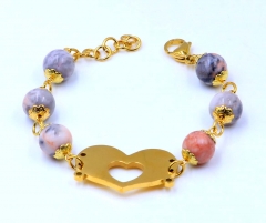 Stainless steel jewelry women beaded bracelet  Wholesale